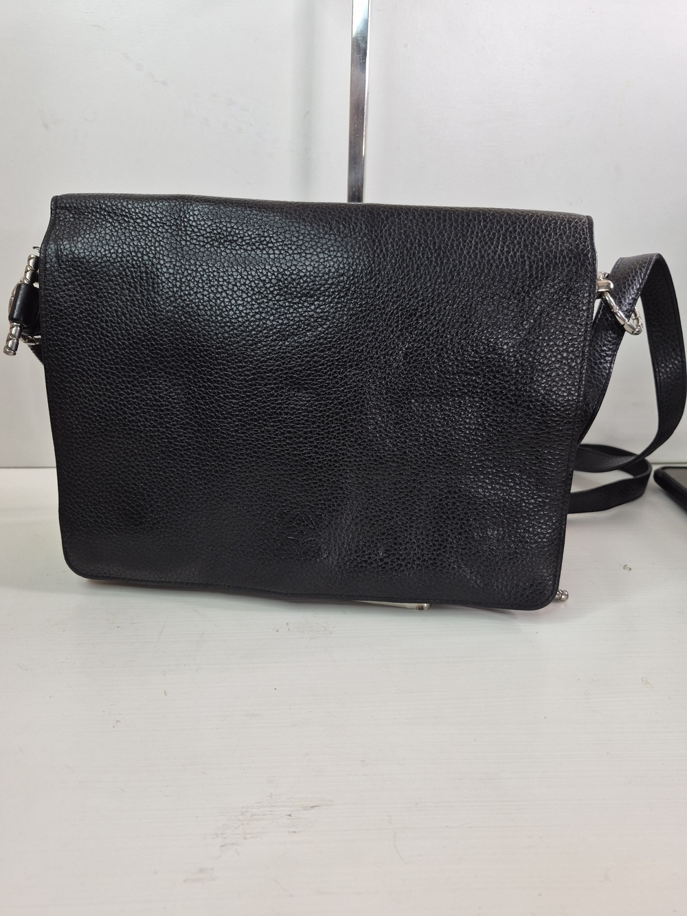 Loewe Black Leather Messenger Bag - Classic Crossbody
